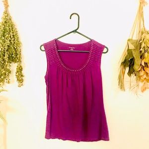 Purple Beaded St Johns Bay Tank Top